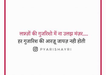 लफ़्ज़ों की गुजरिशो में ना उलझ मंज़र.... हर गुजारिश की आरज़ू जायज़ नही होती