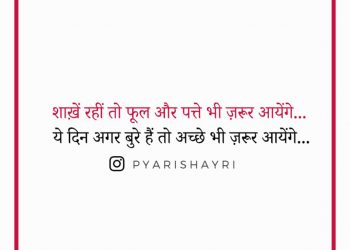 शाख़ें रहीं तो फूल और पत्ते भी ज़रूर आयेंगे... ये दिन अगर बुरे हैं तो अच्छे भी ज़रूर आयेंगे…